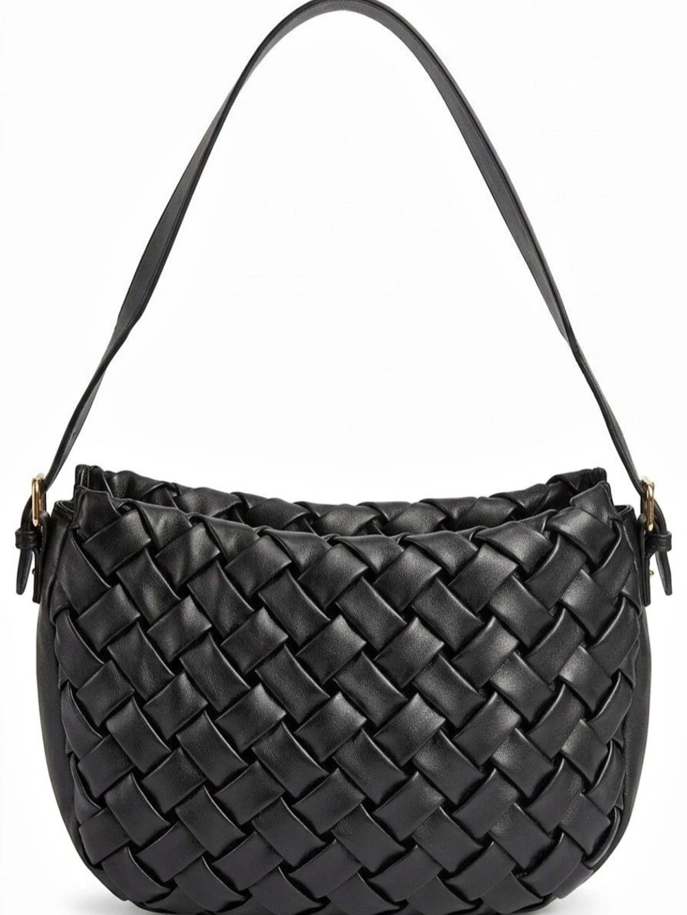 Urban Expressions Woven Shoulder Bag in Black Like New